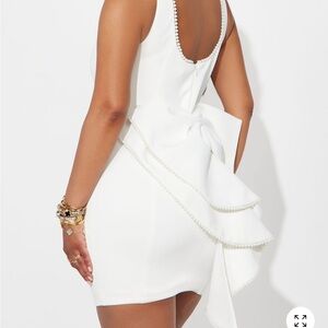 Fashion Nova White Ruffle Mini Dress